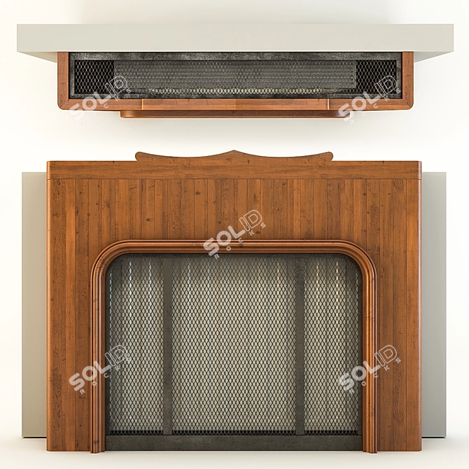 Geometric Radiator Grille with Mesh Texture 3D model image 2