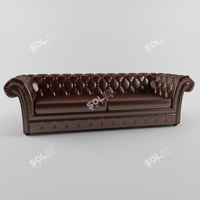 Casper Leather Sofa: Elegant Comfort 3D model image 1