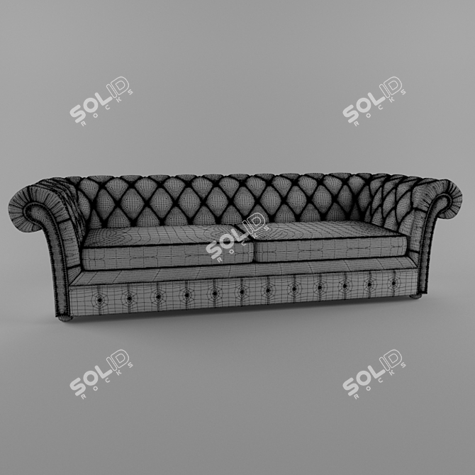 Casper Leather Sofa: Elegant Comfort 3D model image 2