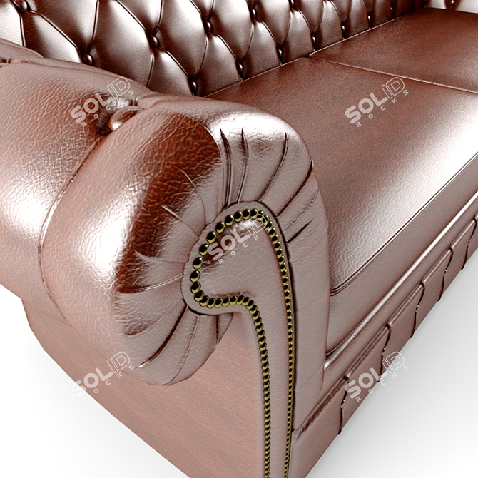 Casper Leather Sofa: Elegant Comfort 3D model image 3