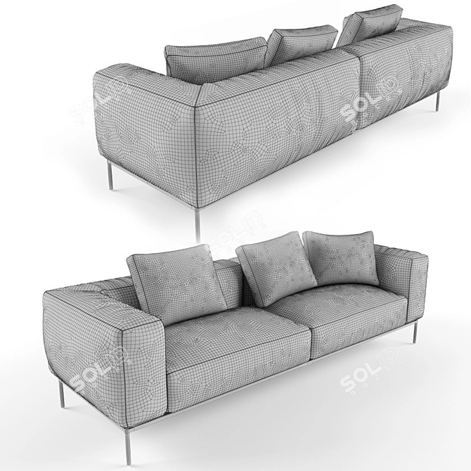 Luxury Modern Sofa: B&B Italia Frank 3D model image 3