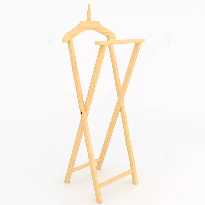 Wooden Floor Hanger 3D model image 1