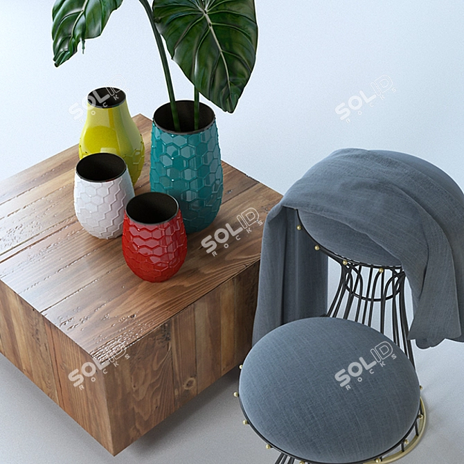 Modern Chic Home Decor Set 3D model image 2