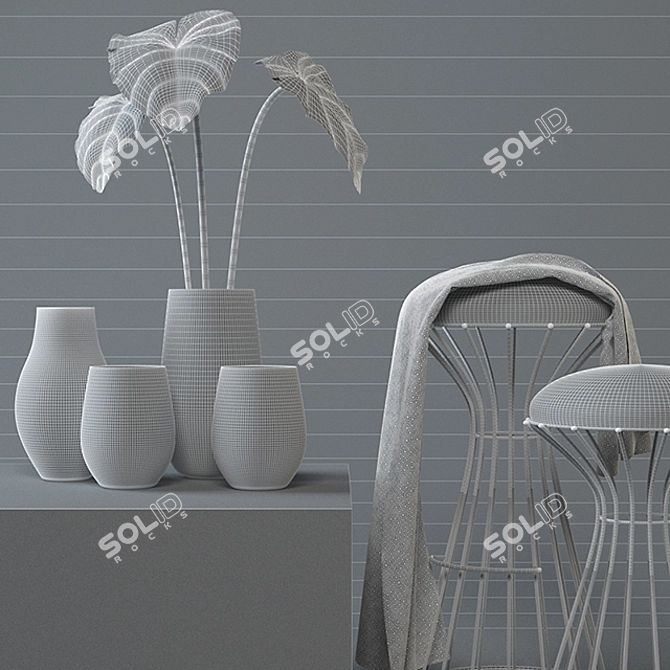 Modern Chic Home Decor Set 3D model image 3