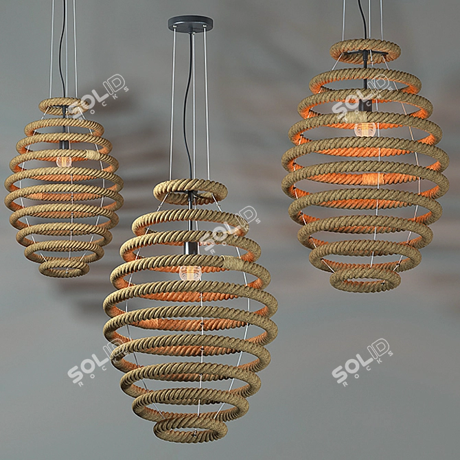 Loft Country Hanging Lamp 3D model image 1