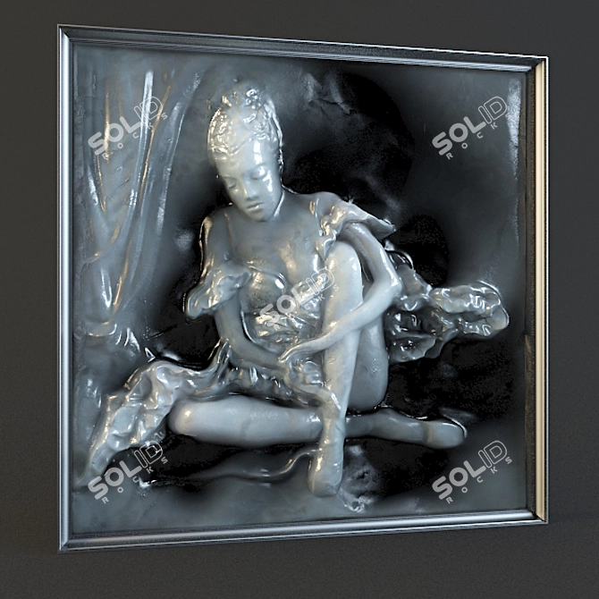 Relief Ballerina Wall Art 3D model image 1