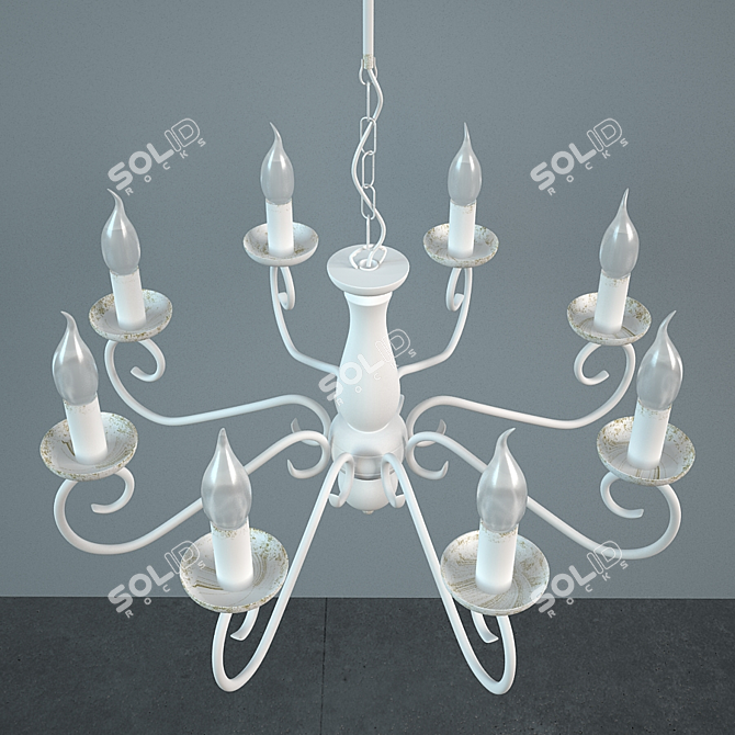 Aurora Montana: Elegant Dimmable Chandelier 3D model image 2