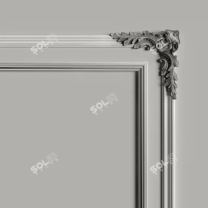 Title: Elegant Gypsum Decorative Mirror 3D model image 2