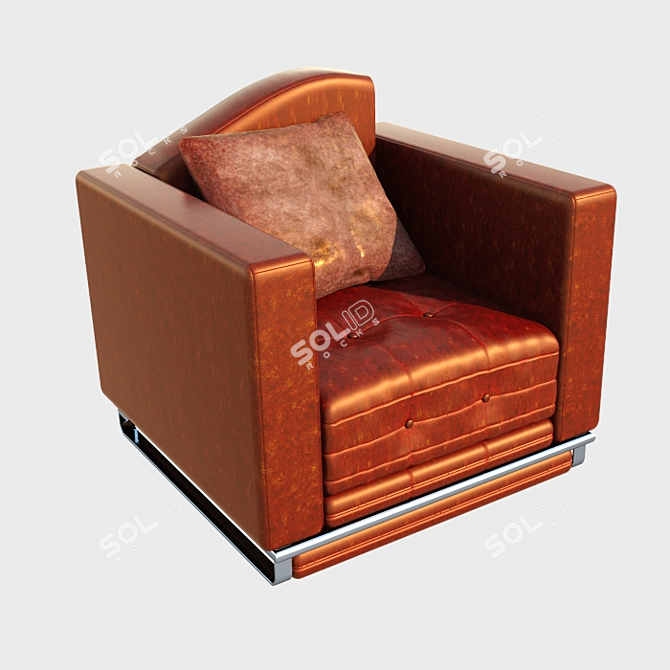 Vintage Leather Armchair 3D model image 2