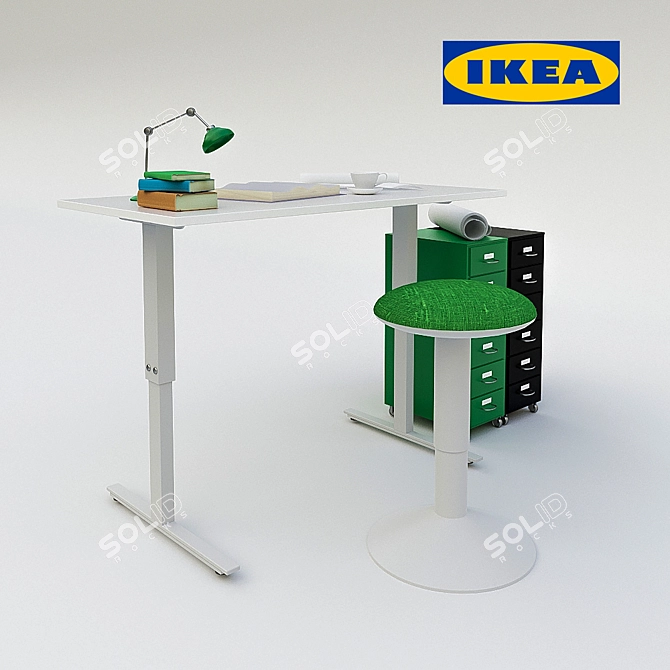 Versatile Transformer Table: Skarsta 3D model image 1