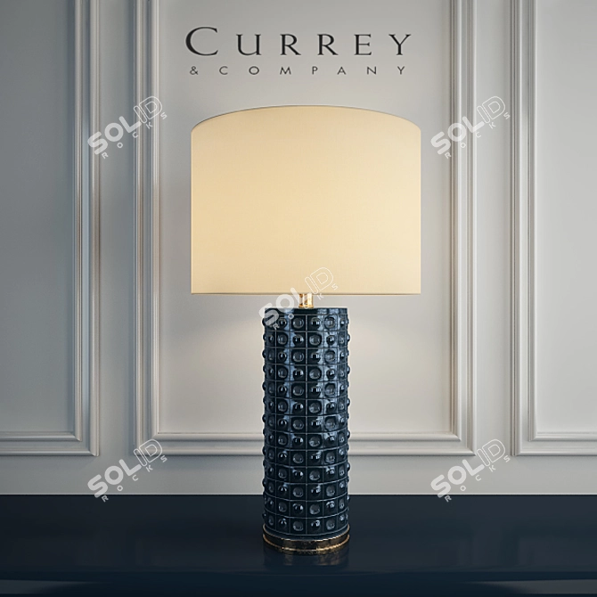 Navy-Silver Terracotta Table Lamp 3D model image 1