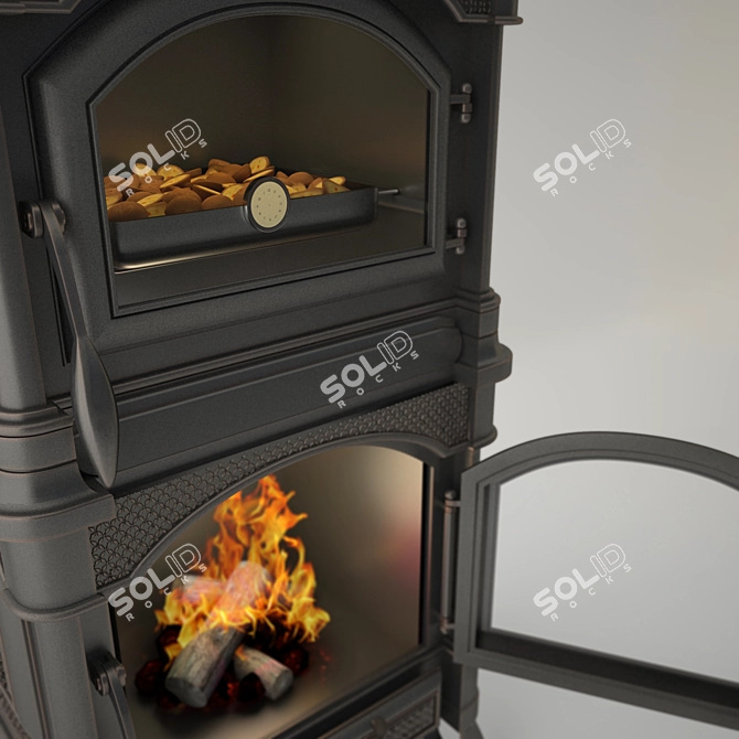 Vintage Hearth: Authentic Charm 3D model image 2