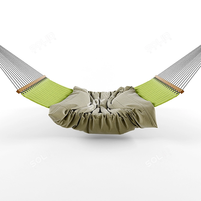 Wooden Rail Hammock 3D model image 1