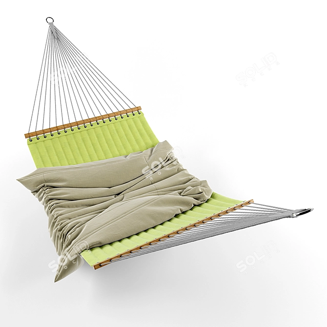 Wooden Rail Hammock 3D model image 2