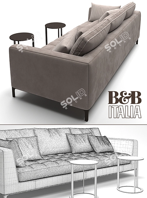 Elegant Maxalto Lucrezia Sofa - Choices in Colors 3D model image 3