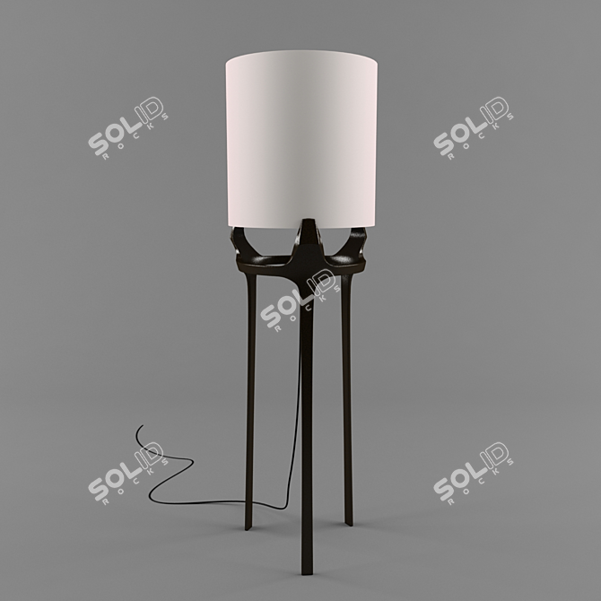 Castle Flint Lamp: Elegant Bronze Floor Lighting 3D model image 1