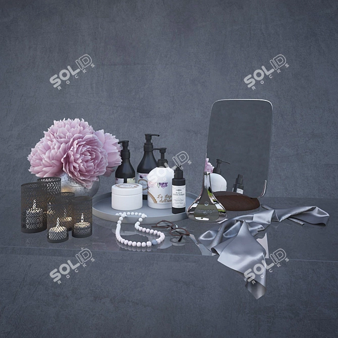 Elegant Vanity Table Decor 3D model image 1