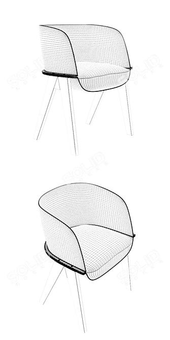 Contemporary Bridge Lucia Dining Chair 3D model image 3