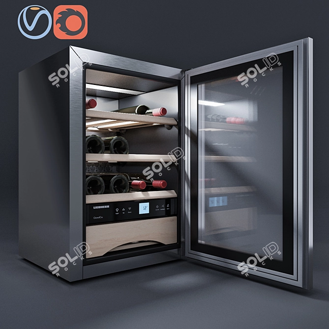 Liebherr WKes 653 - 20 GrandCru Wine Cabinet: Elegant Storage Solution 3D model image 2