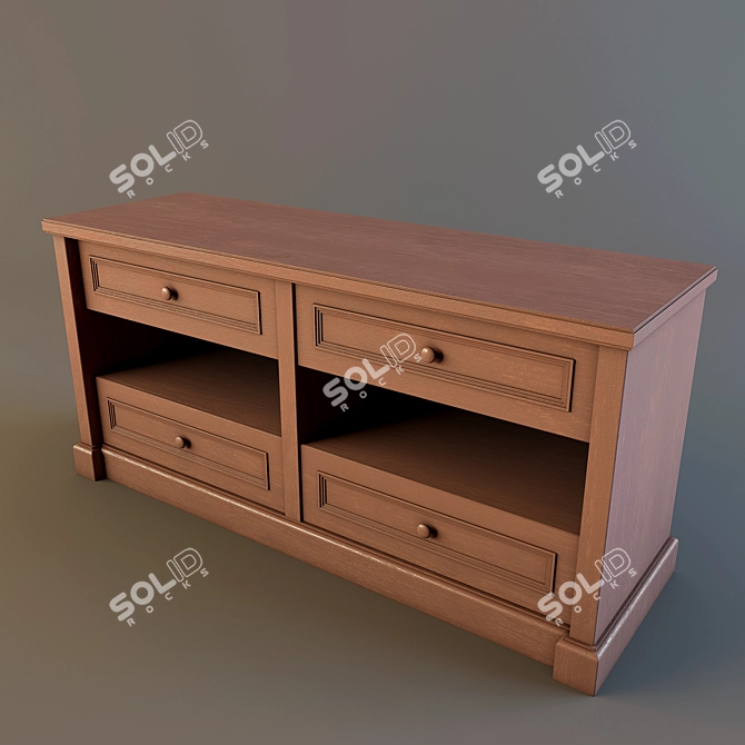 Modern 6-Drawer Chest 3D model image 1