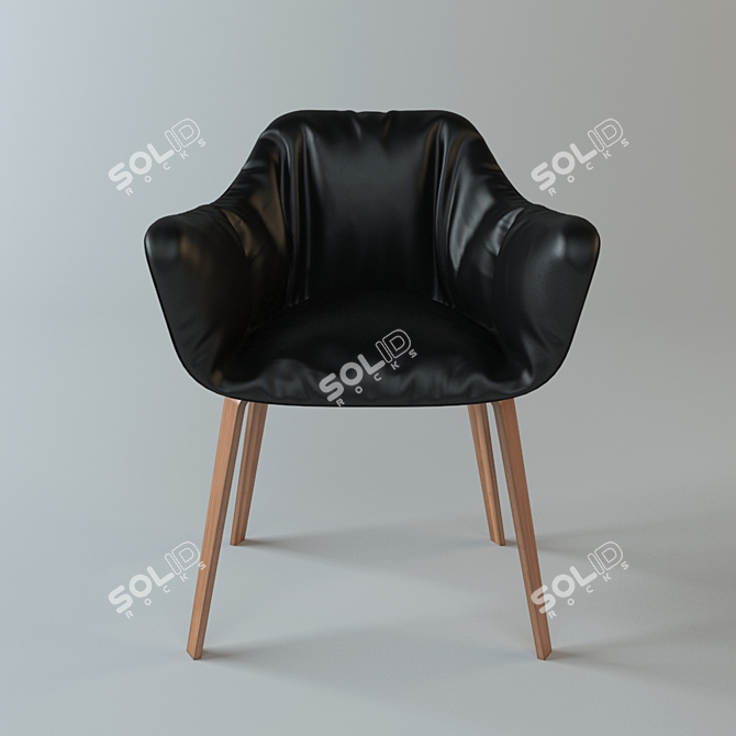 S452 Eliot: Stylish Leather Armchair 3D model image 2