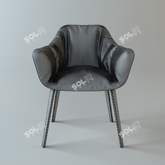 S452 Eliot: Stylish Leather Armchair 3D model image 3