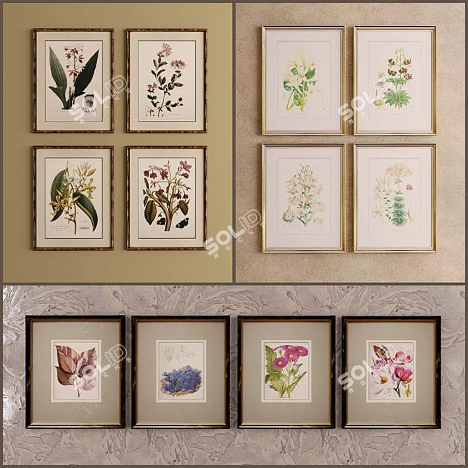 Floral Dreams: Decorative Painting Sets 3D model image 1