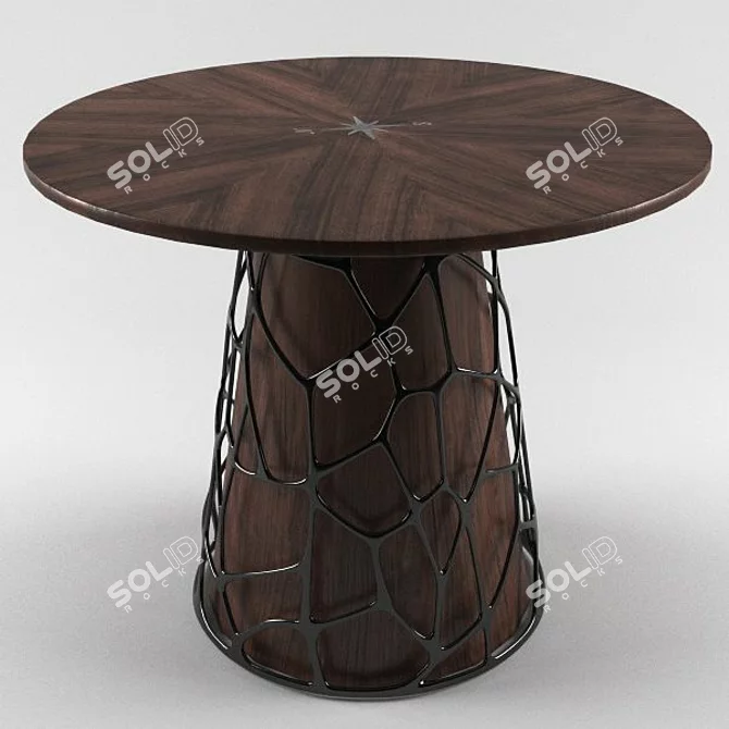 Elegant Outdoor Dining Table Set 3D model image 1