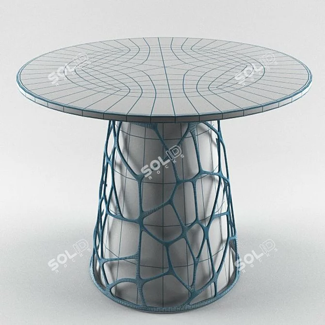 Elegant Outdoor Dining Table Set 3D model image 2