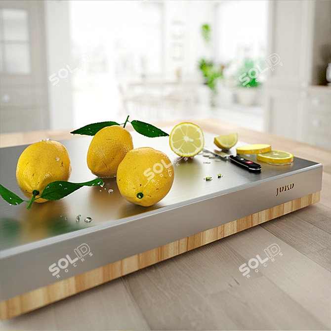 Fresh Lemon Chopping Board Set 3D model image 1