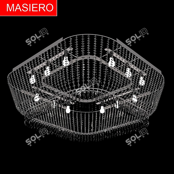 Elegant Crystal Chandelier - Masiero 60461 3D model image 1