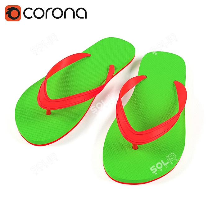 Coastal Comfort Slippers 3D model image 1