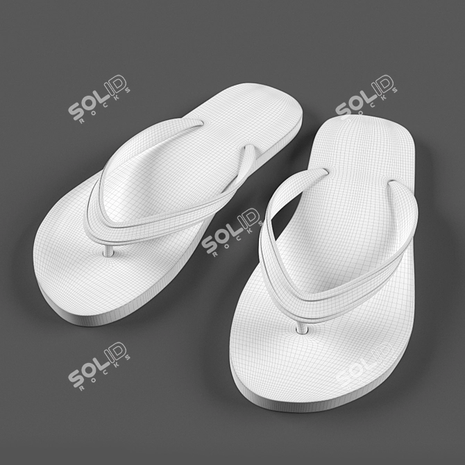 Coastal Comfort Slippers 3D model image 2