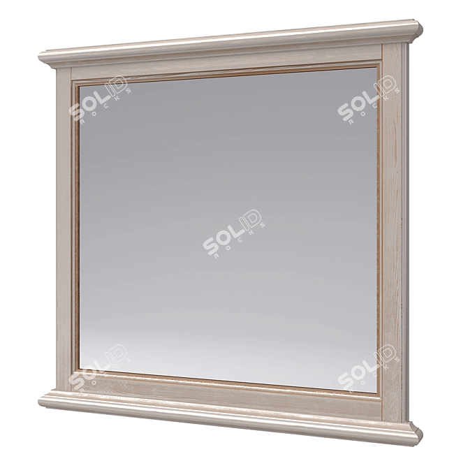 Natural Wood Mirror: "BEATRICHE" Collection 3D model image 1