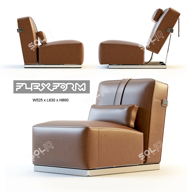 Flexform ABCD Armchair: Sleek Design, Supreme Comfort 3D model image 1