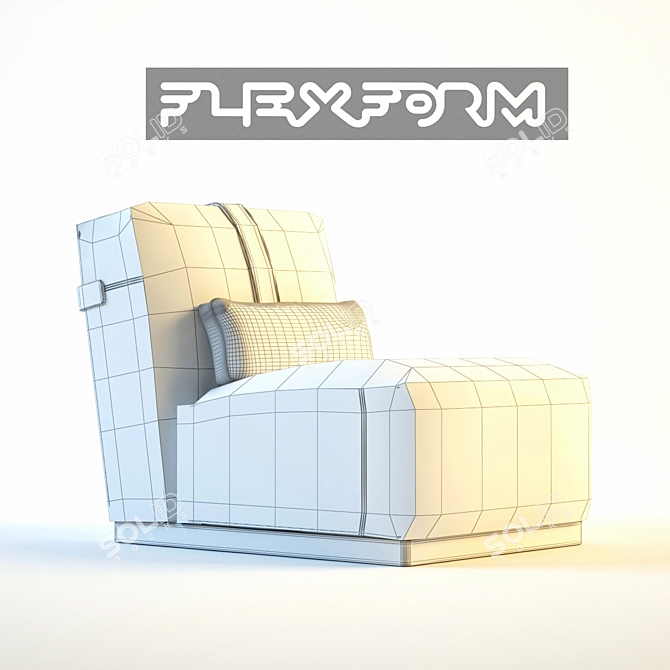 Flexform ABCD Armchair: Sleek Design, Supreme Comfort 3D model image 3