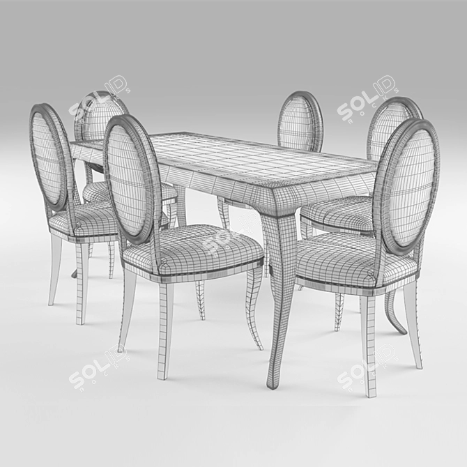 Sleek Unwrapped Fabric Dining Table 3D model image 3