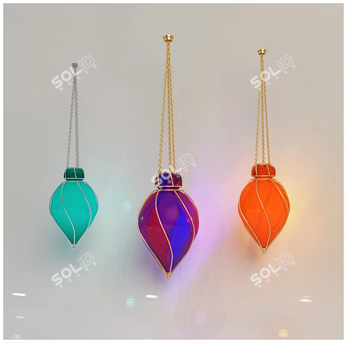 Vibrant Pendant Light 3D model image 2