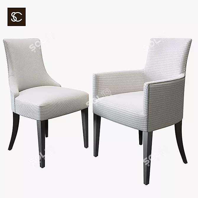 Elegant Charles Carver: Perfect Dining Chair 3D model image 1