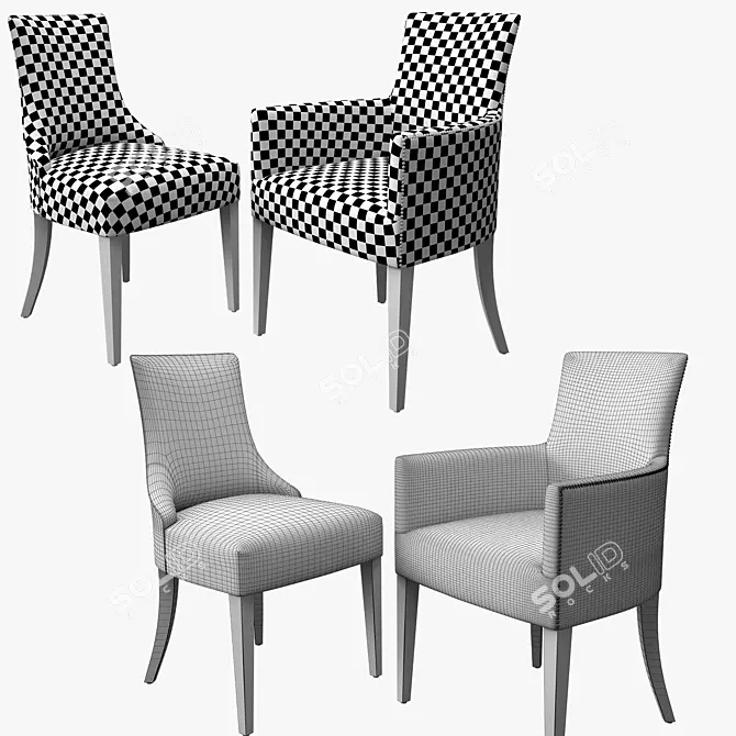 Elegant Charles Carver: Perfect Dining Chair 3D model image 3