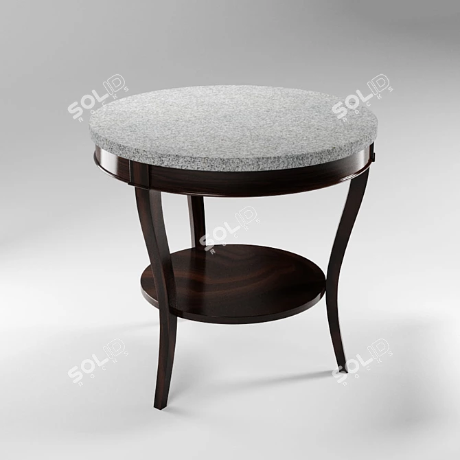 Elegant Brass Gueridon Side Table 3D model image 1