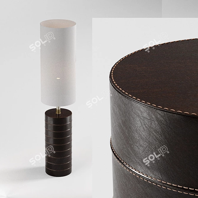 Sleek Leather Lamp 3D model image 1