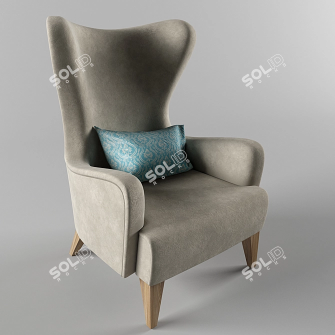 Classic Comfort: Duke Lounge Chair 3D model image 1