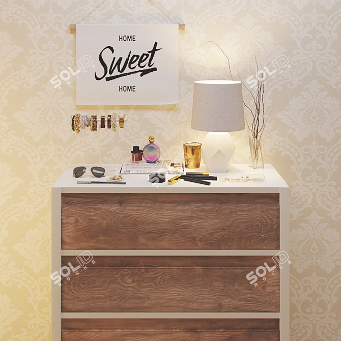 Elegant Vanity Table for Modern Young Woman 3D model image 1