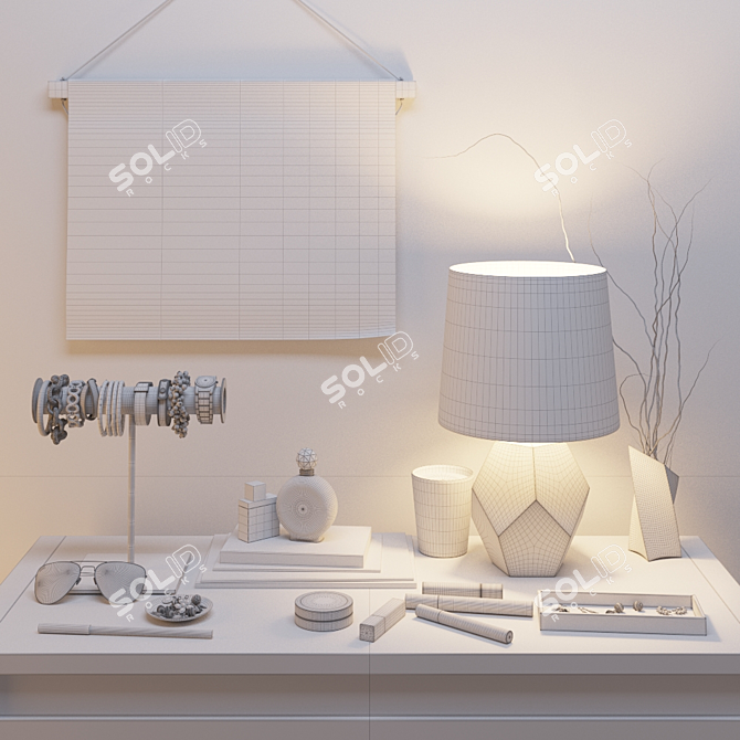 Elegant Vanity Table for Modern Young Woman 3D model image 3