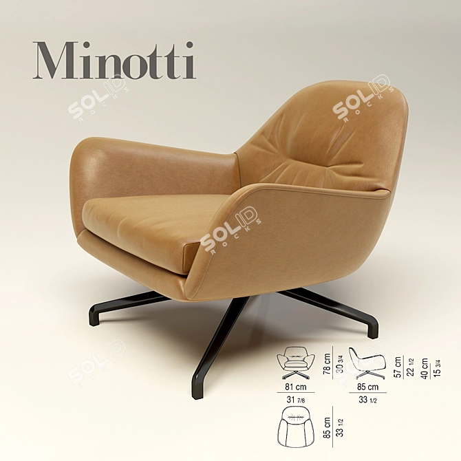 Minotti Jensen: Stylish Chair by Rodolfo Dordoni 3D model image 1