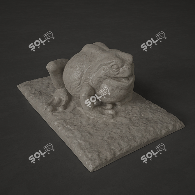 Title: Concrete Frog Sculpture 3D model image 1