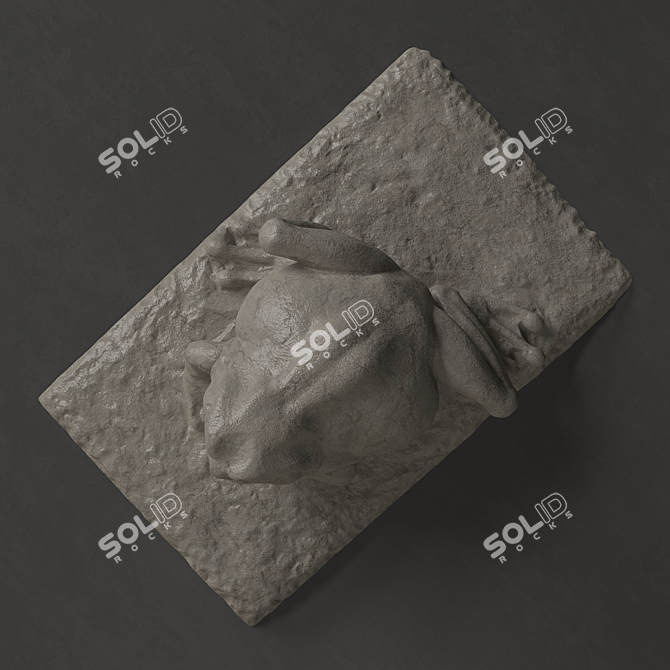 Title: Concrete Frog Sculpture 3D model image 2