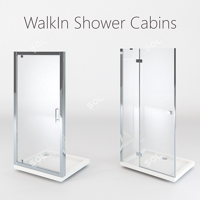 Sleek WalkIn Shower Cabins 3D model image 1