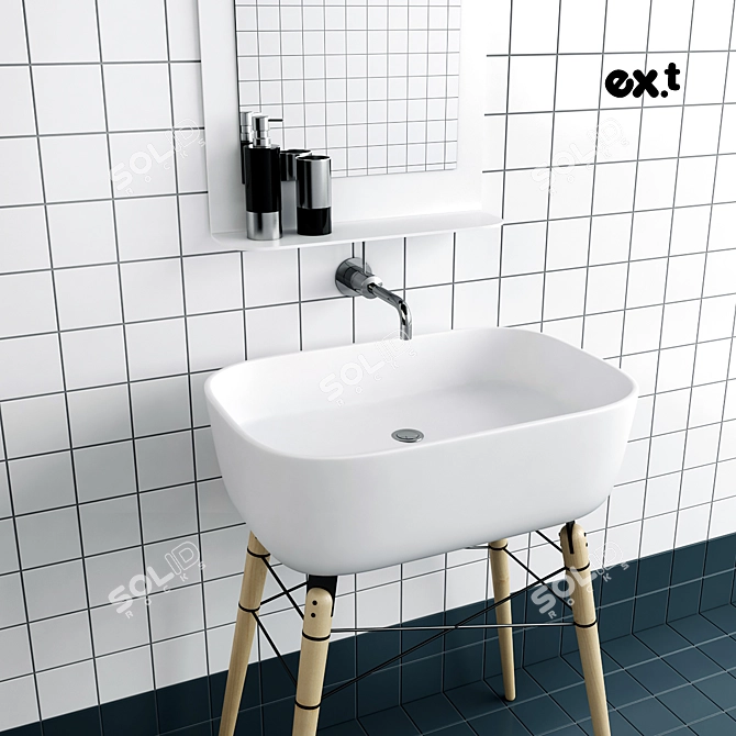 RAY Ex.t Washbasin: Sleek Design, Perfect Size 3D model image 2